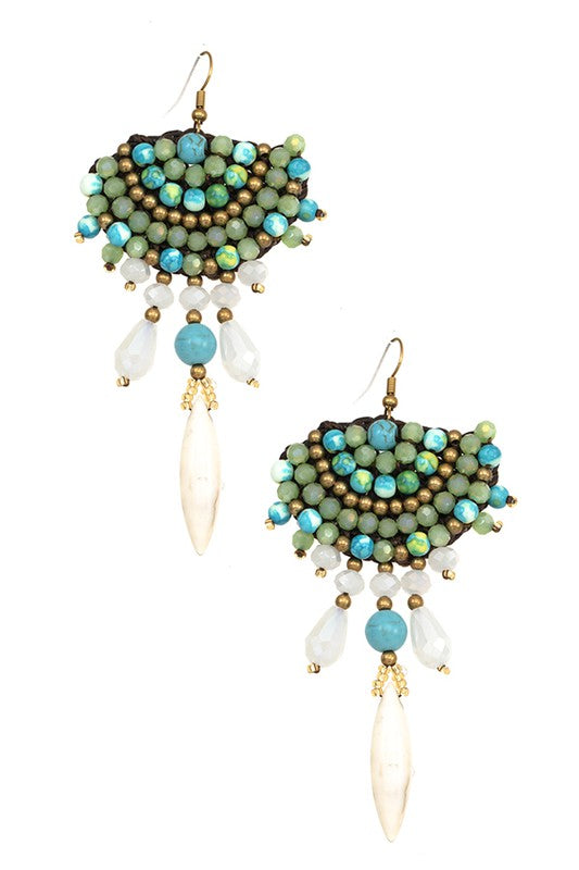 MIX BEED GEMSTONE DANGLE EARRING