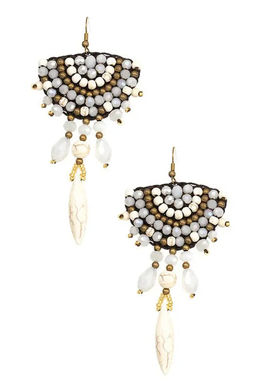 MIX BEED GEMSTONE DANGLE EARRING - SweetShine c.o.c. 