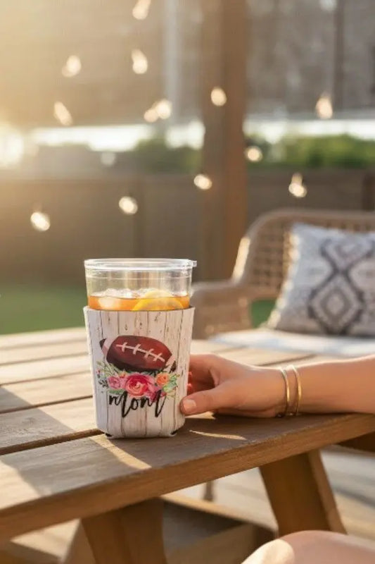 FOOTBALL MOM PRINT CUP SLEEVE - SweetShine c.o.c. 