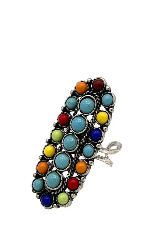 ROUND GEM CUFF RING ORNATE - SweetShine c.o.c. 