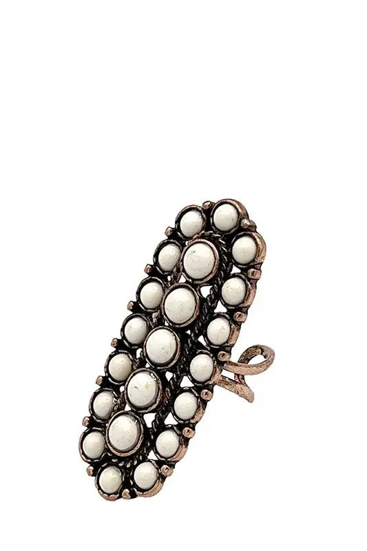 ROUND GEM CUFF RING ORNATE - SweetShine c.o.c. 