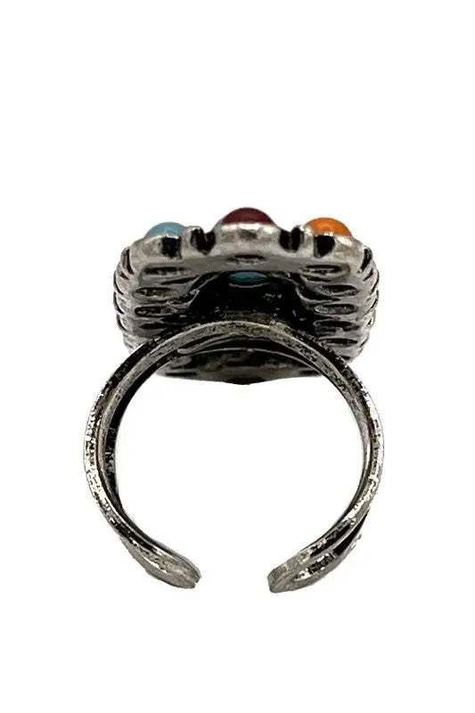 ROUND GEM CUFF RING ORNATE - SweetShine c.o.c. 
