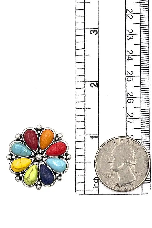 FLORAL GEMSTONE POST EARRING - SweetShine c.o.c. 