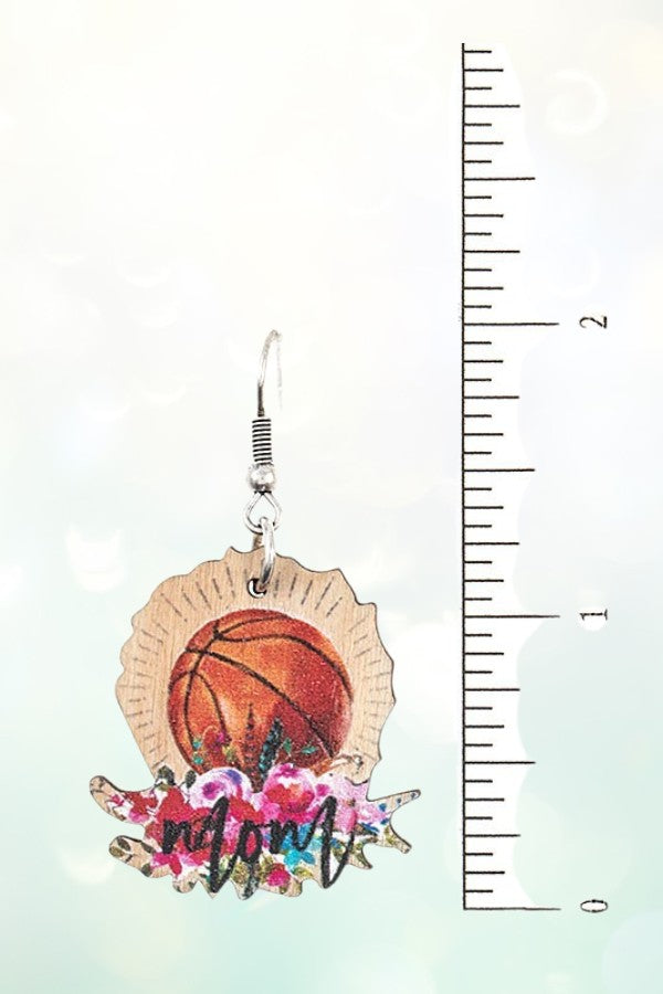 BASKETBALL MOM DANGLE EARRING