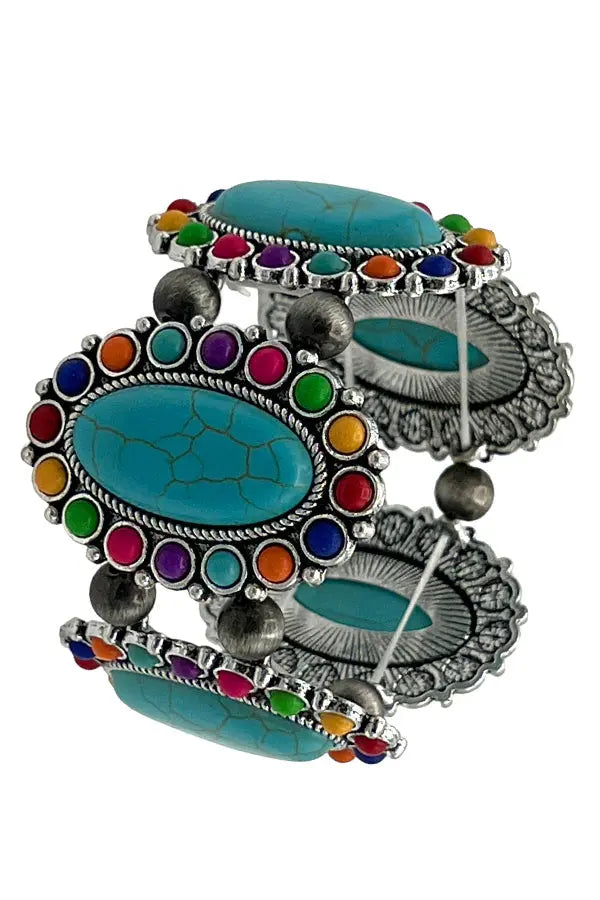 Round Gem Oval Stetch Bracelet - SweetShine c.o.c. 