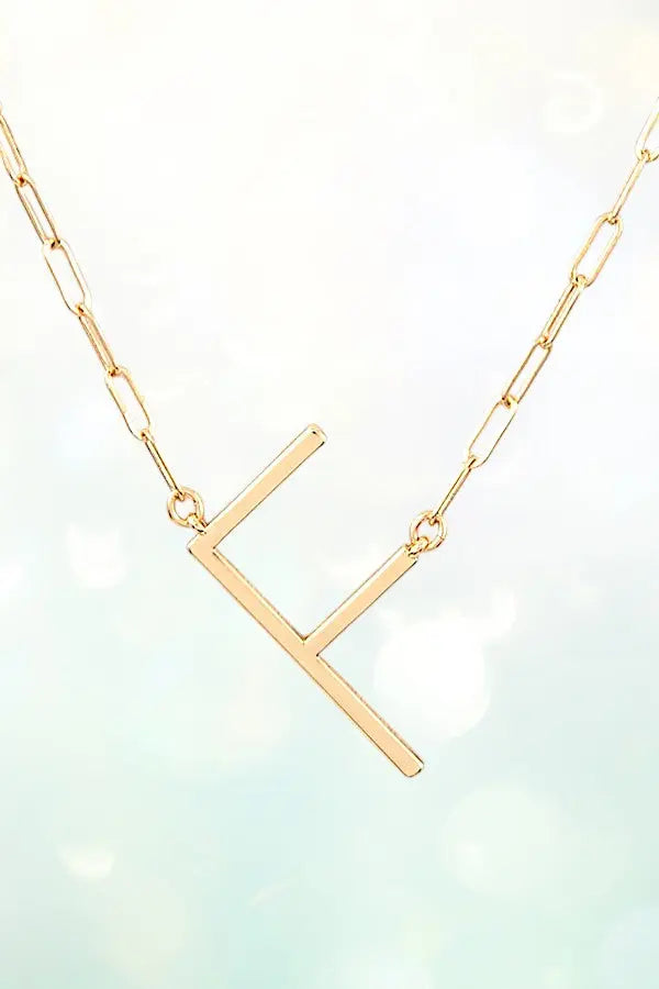 LARGE INITIAL F PENDANT NECKLACE - SweetShine c.o.c. 
