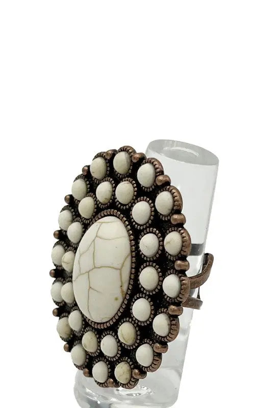 Oval Floral Gem Ring - SweetShine c.o.c. 