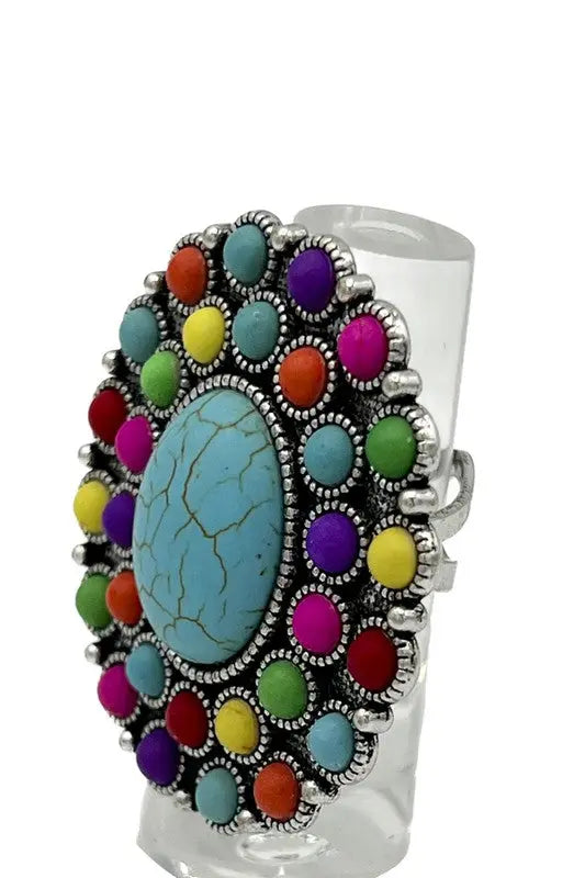 Oval Floral Gem Ring - SweetShine c.o.c. 
