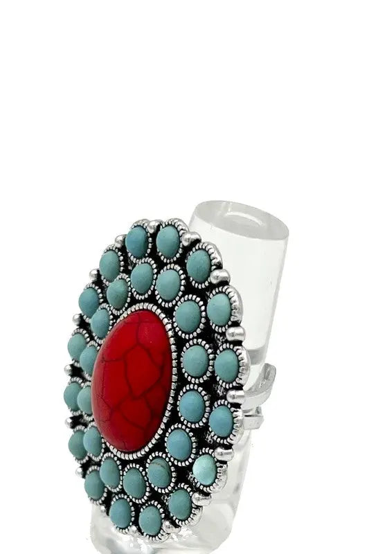 Oval Floral Gem Ring - SweetShine c.o.c. 