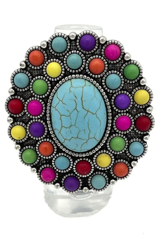 Oval Floral Gem Ring - SweetShine c.o.c. 