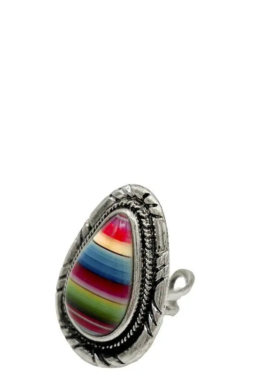 Gem Framed Etched Ring - SweetShine c.o.c. 