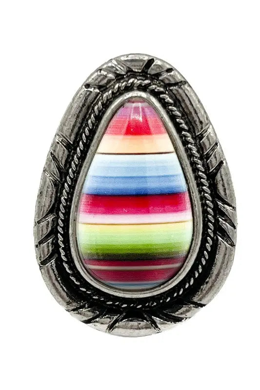 Gem Framed Etched Ring - SweetShine c.o.c. 