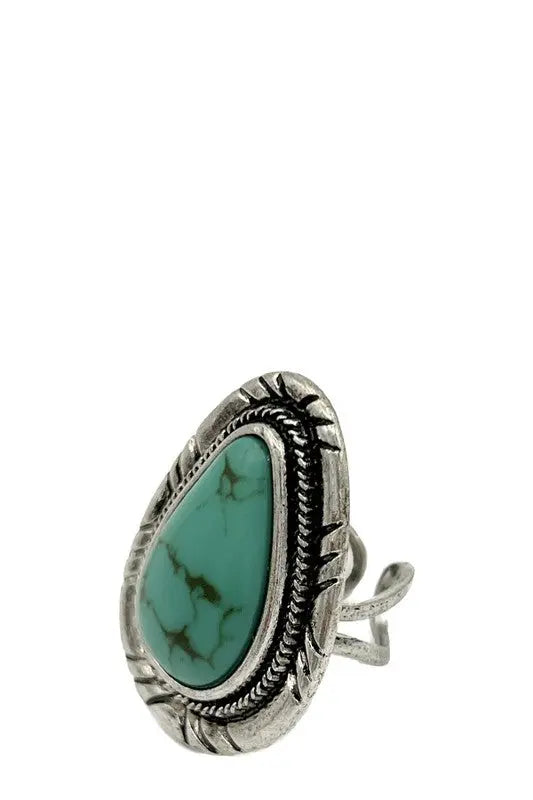 Gem Framed Etched Ring - SweetShine c.o.c. 