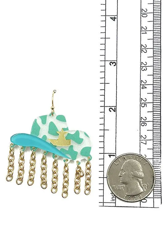 Cowboy Hat Print Dangle Earring - SweetShine c.o.c. 