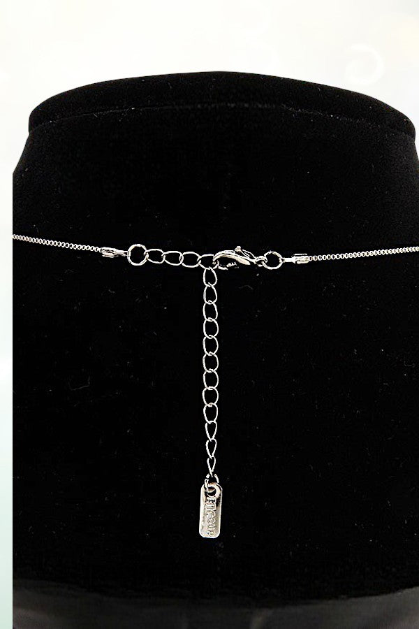 MINI ROUND CZ STONE PAVE CROSS PENDANT NECKLACE