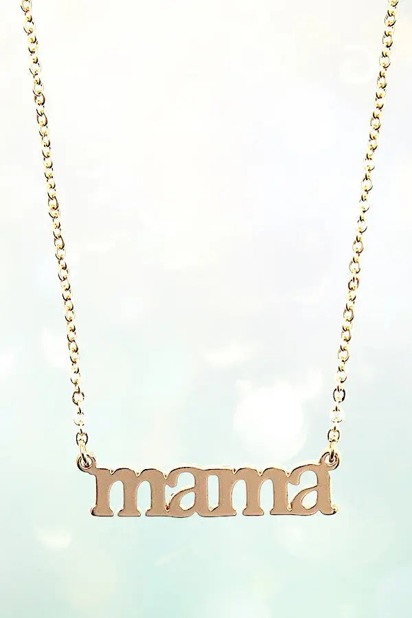 MAMA PENDANT NECKLACE AND BALL POST EARRING SET - SweetShine c.o.c. 