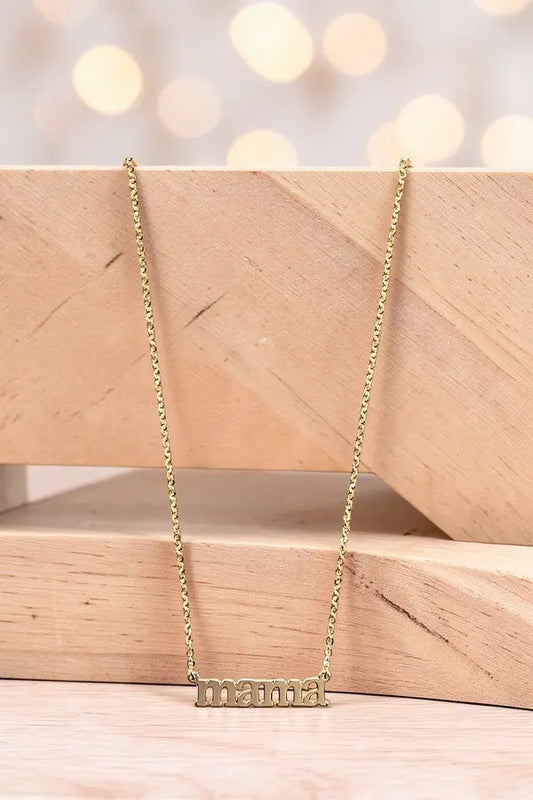 MAMA PENDANT NECKLACE AND BALL POST EARRING SET - SweetShine c.o.c. 