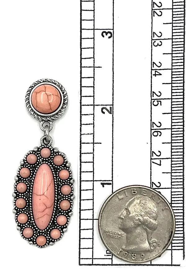 Oval Floral Gem Dangle Earring - SweetShine c.o.c. 