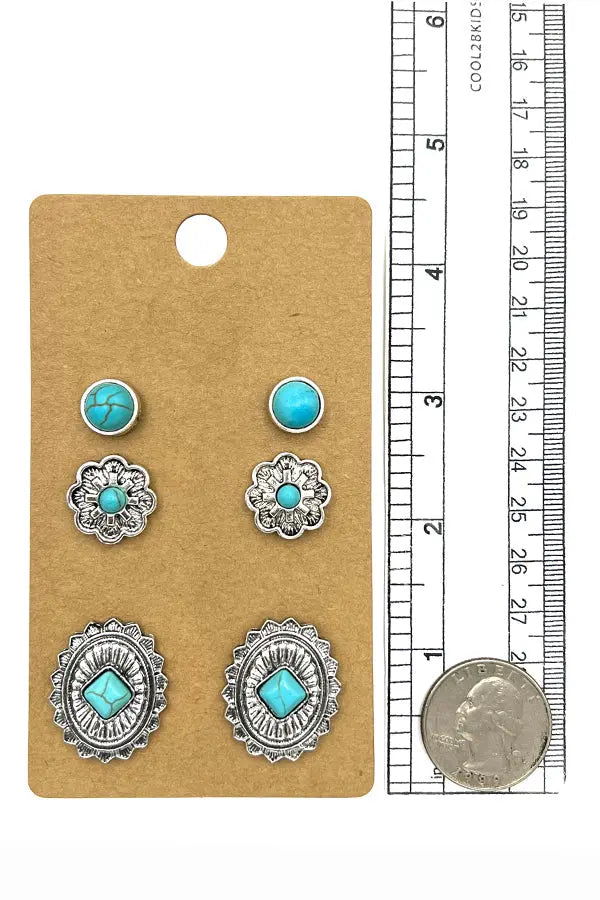Concho Gem Framed Post Earring - SweetShine c.o.c. 