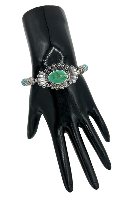 Framed Gem Bead Bracelet