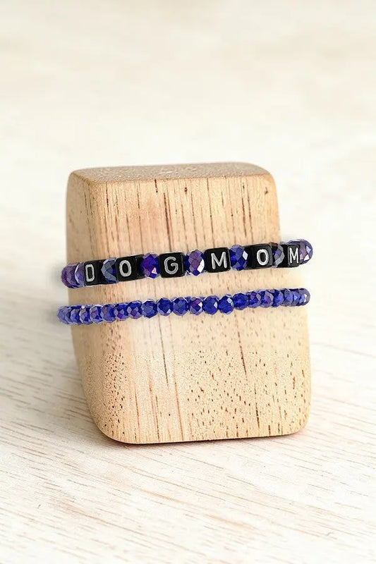 CUBIC BEAD DOG MOM FACETED GLASS BEAD BRACELETS - SweetShine c.o.c. 