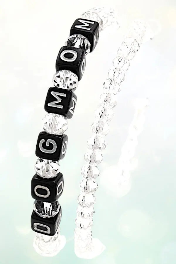 CUBIC BEAD DOG MOM FACETED GLASS BEAD BRACELETS - SweetShine c.o.c. 