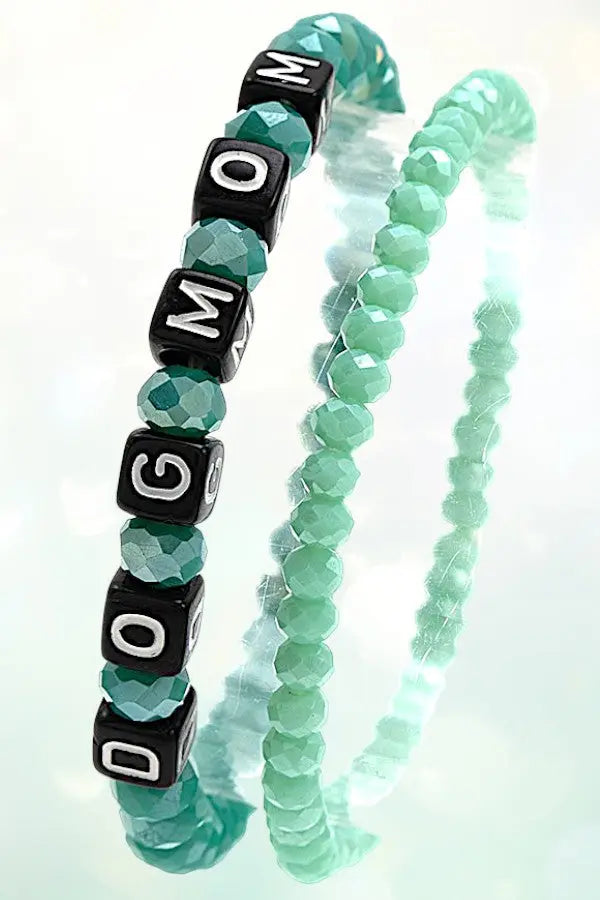 CUBIC BEAD DOG MOM FACETED GLASS BEAD BRACELETS - SweetShine c.o.c. 