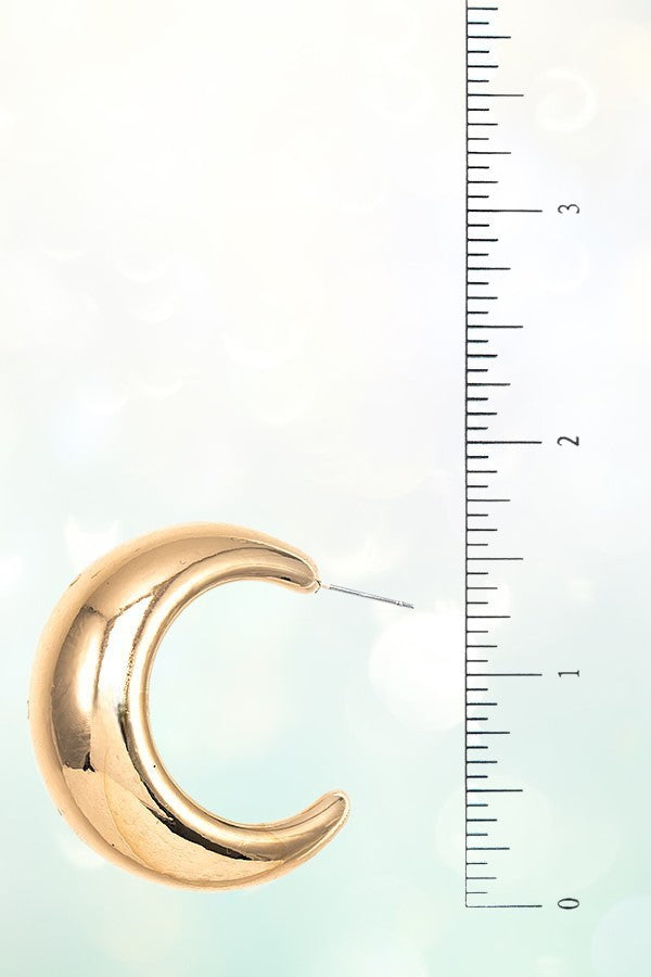 HOLLOW SEMI HOOP EARRING