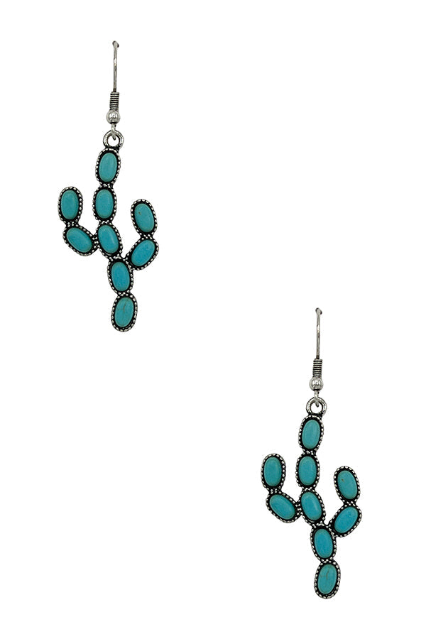 Gem Cactus Dangle Earring