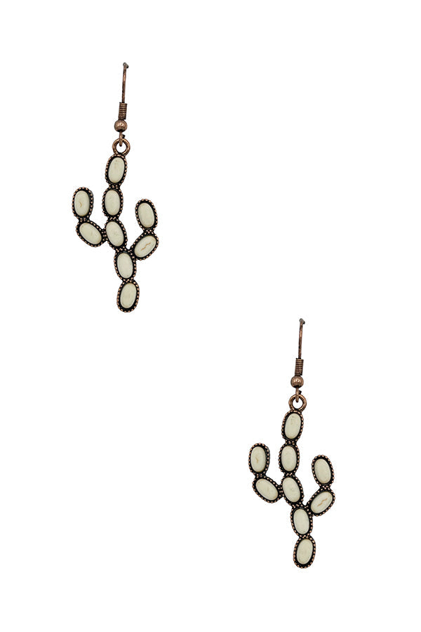 Gem Cactus Dangle Earring