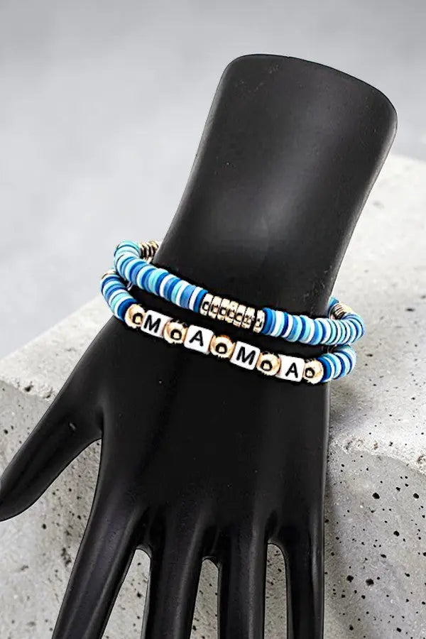 MAMA CUBE BEAD STATIONED DISK BEADED BRACELET SET - SweetShine c.o.c. 