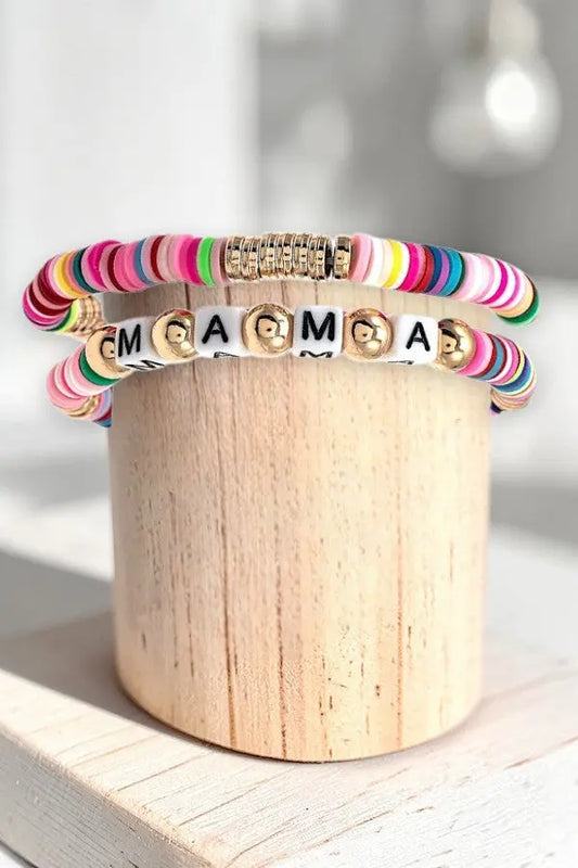 MAMA CUBE BEAD STATIONED DISK BEADED BRACELET SET - SweetShine c.o.c. 
