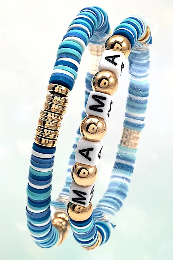 MAMA CUBE BEAD STATIONED DISK BEADED BRACELET SET - SweetShine c.o.c. 