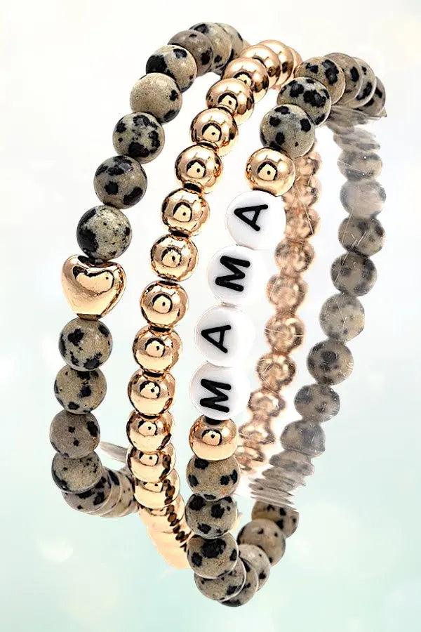 SEMI PRECIOUS BEAD MAMA STRETCH BRACELET SET - SweetShine c.o.c. 