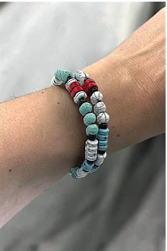 2 STRAND MIX BEADED STRETCH BRACELET SET - SweetShine c.o.c. 