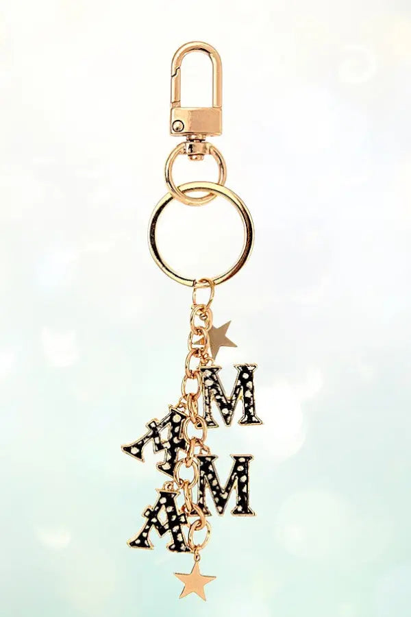 CHEETAH PRINT MAMA STAR LINK DROP KEYCHAIN - SweetShine c.o.c. 