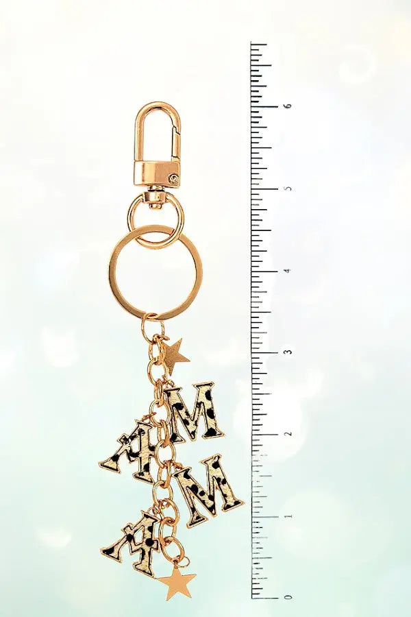 CHEETAH PRINT MAMA STAR LINK DROP KEYCHAIN - SweetShine c.o.c. 