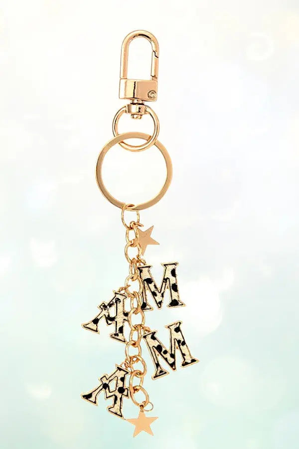 CHEETAH PRINT MAMA STAR LINK DROP KEYCHAIN - SweetShine c.o.c. 