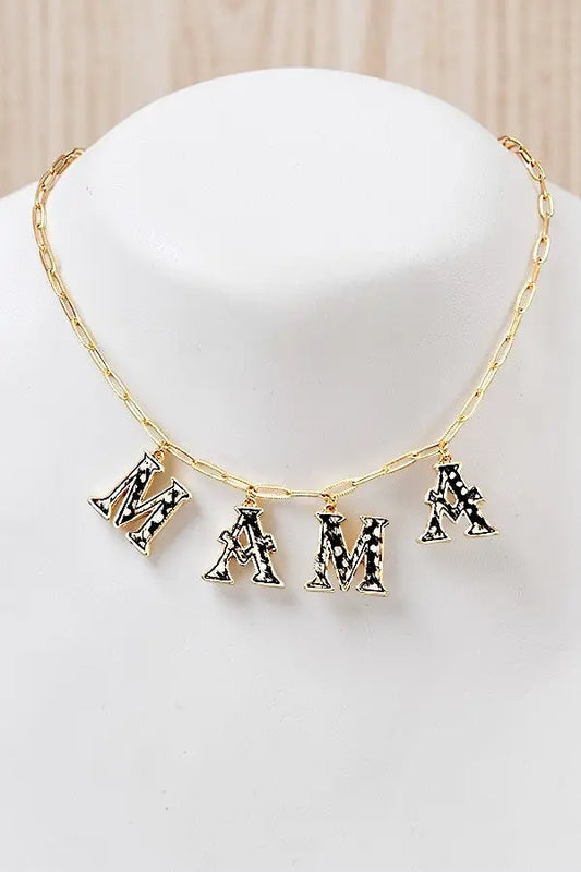 MAMA LETTERS CHARMS DANGLE NECKLACE - SweetShine c.o.c. 