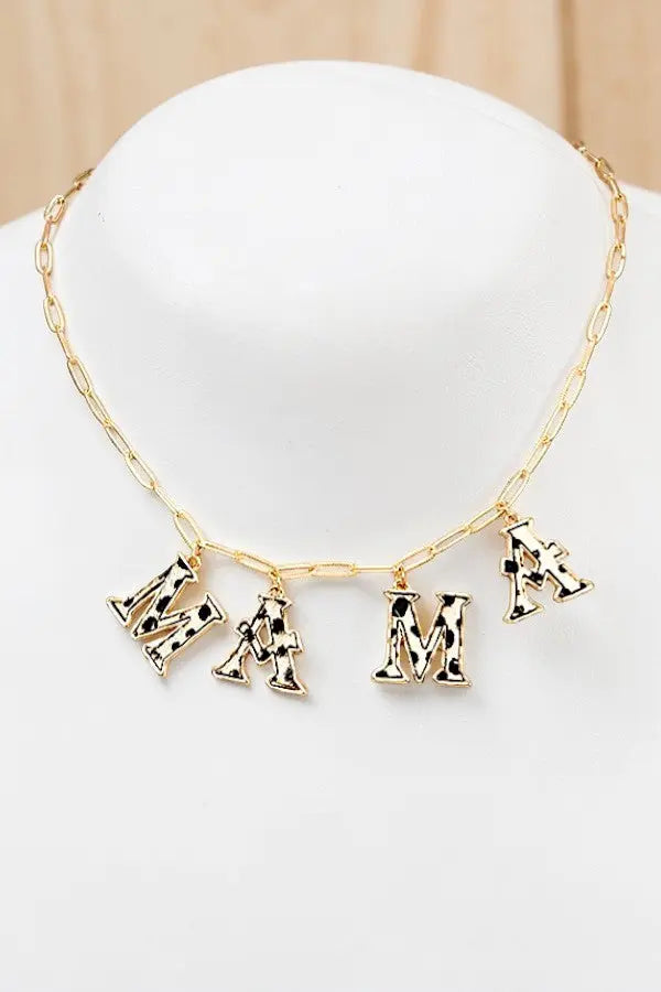 MAMA LETTERS CHARMS DANGLE NECKLACE - SweetShine c.o.c. 