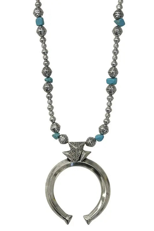 Elongated Curved Pendant Bead Necklace Set - SweetShine c.o.c. 
