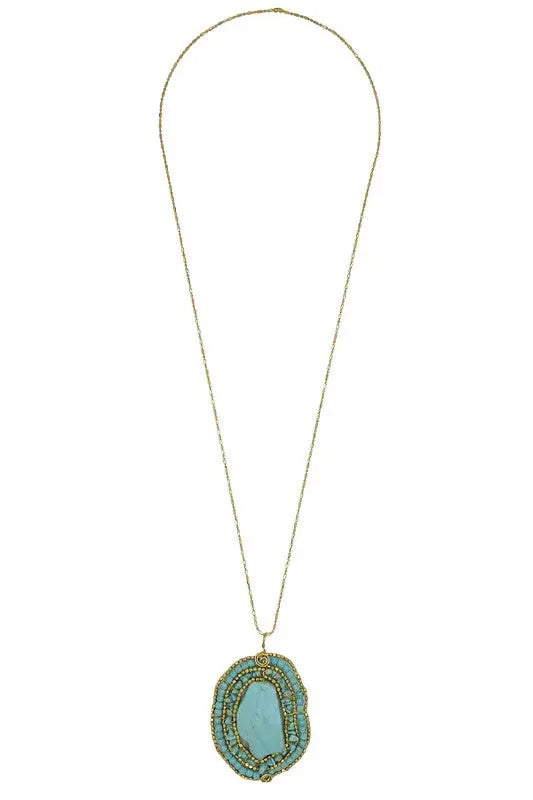Nugget Gemstone Large Pendant Necklace - SweetShine c.o.c. 