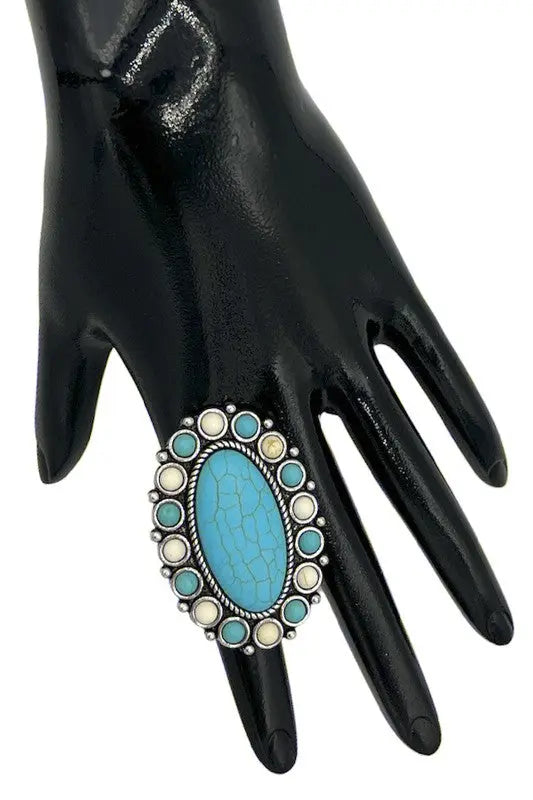 Oval Floral Gem Pave Cuff Ring - SweetShine c.o.c. 