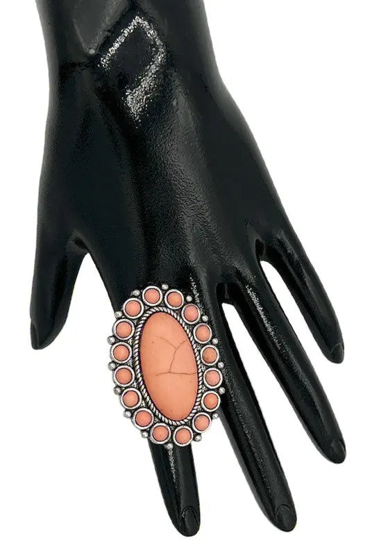 Oval Floral Gem Pave Cuff Ring - SweetShine c.o.c. 