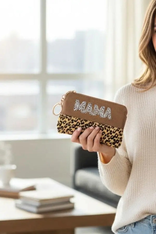 MAMA ANIMAL PRINT MINI WALLET POUCH KEYCHAIN - SweetShine c.o.c. 