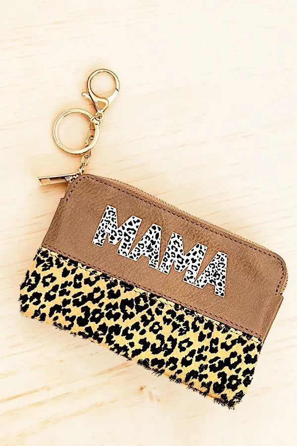 MAMA ANIMAL PRINT MINI WALLET POUCH KEYCHAIN - SweetShine c.o.c. 
