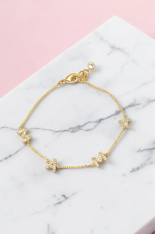 GEM PAVE MAMA LINK BRACELET - SweetShine c.o.c. 