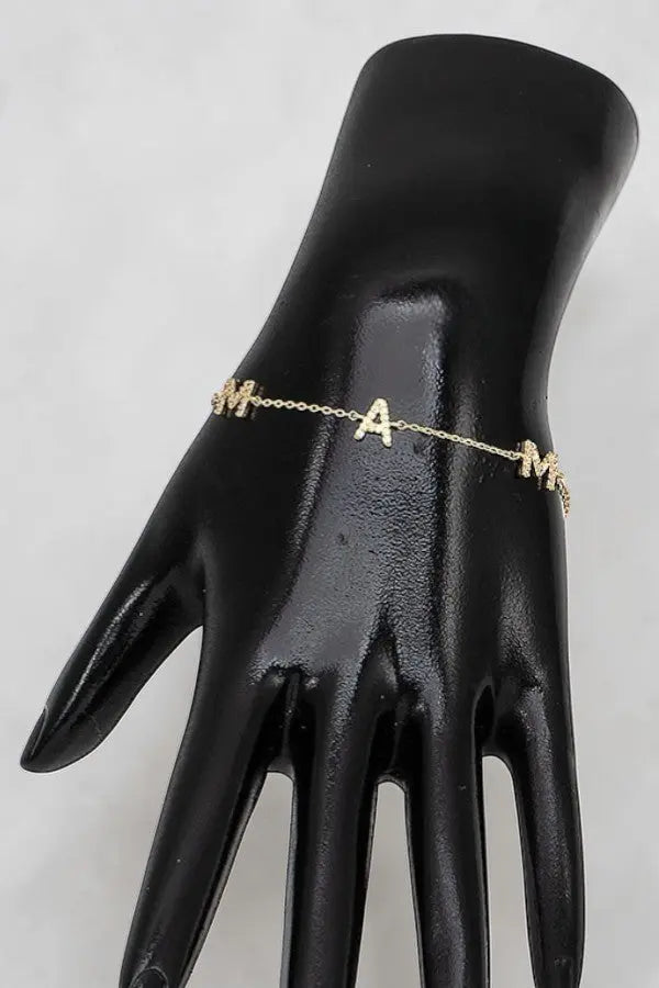 GEM PAVE MAMA LINK BRACELET - SweetShine c.o.c. 