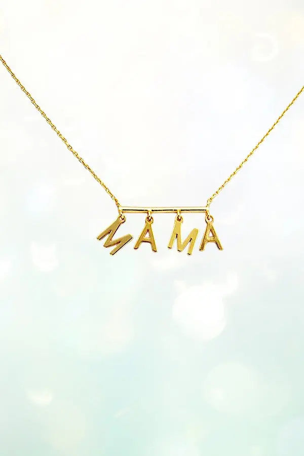 MAMA LETTERS DANGLE PENDANT NECKLACE - SweetShine c.o.c. 
