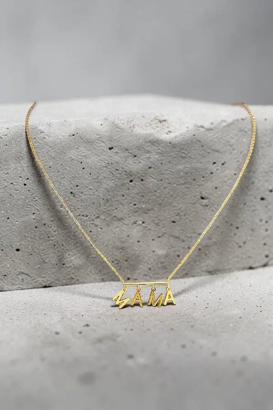 MAMA LETTERS DANGLE PENDANT NECKLACE - SweetShine c.o.c. 